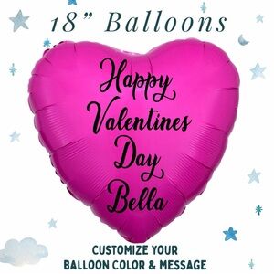 Personalized 18: Foil ValentinesDay  Balloons With Your Name On It